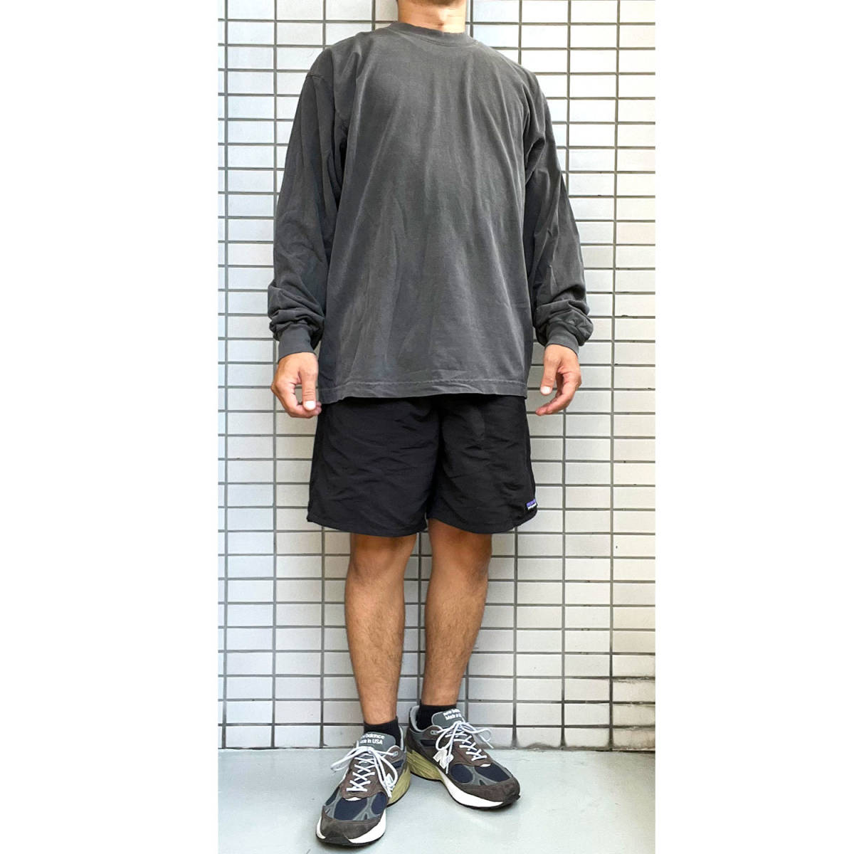 LOS ANGELES APPAREL ロサンゼルスアパレル 長袖 Tシャツ ブラック XLサイズ 6.5oz Garment Dye L/S MADE IN USAの画像5