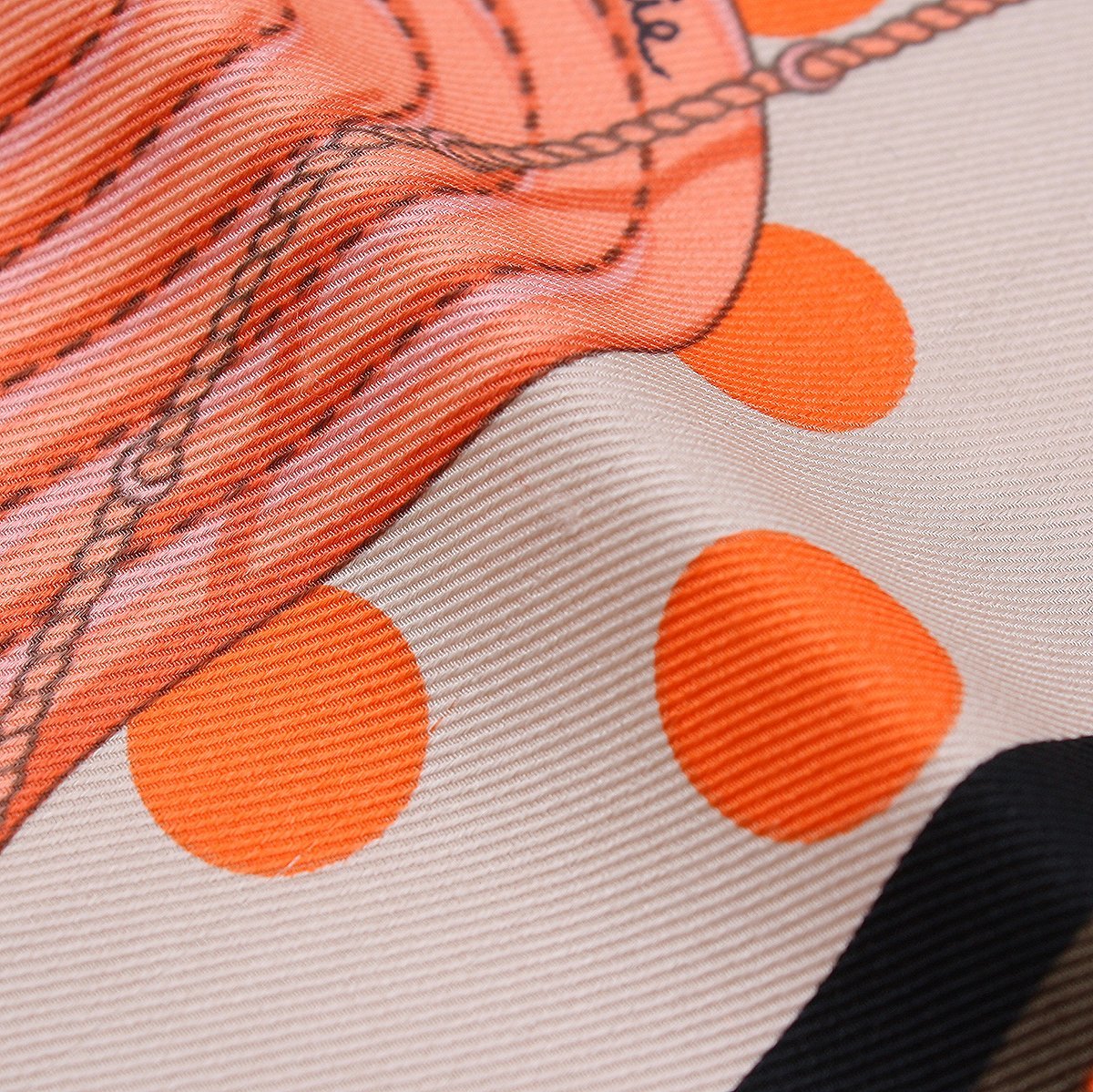 ☆B2642 新同!! エルメス カレ70 Clic-Clac a Pois クリック・クラック