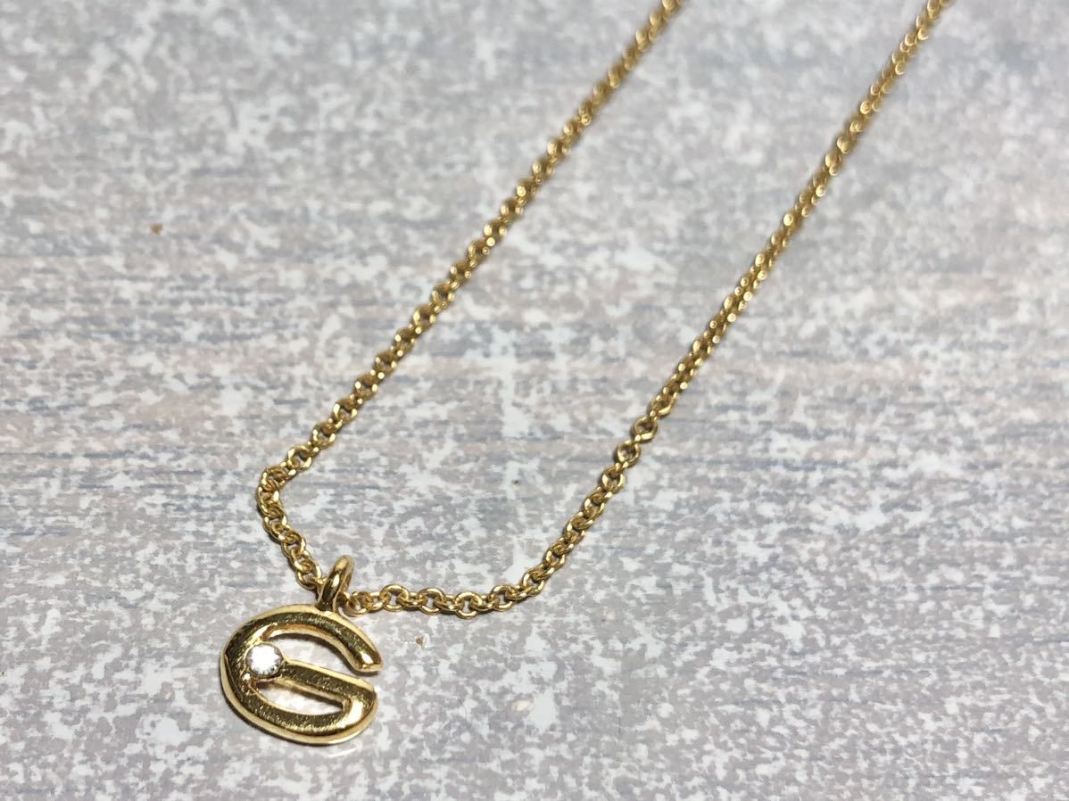  beautiful goods GIVENCHYji van si.G Logo necklace Gold 