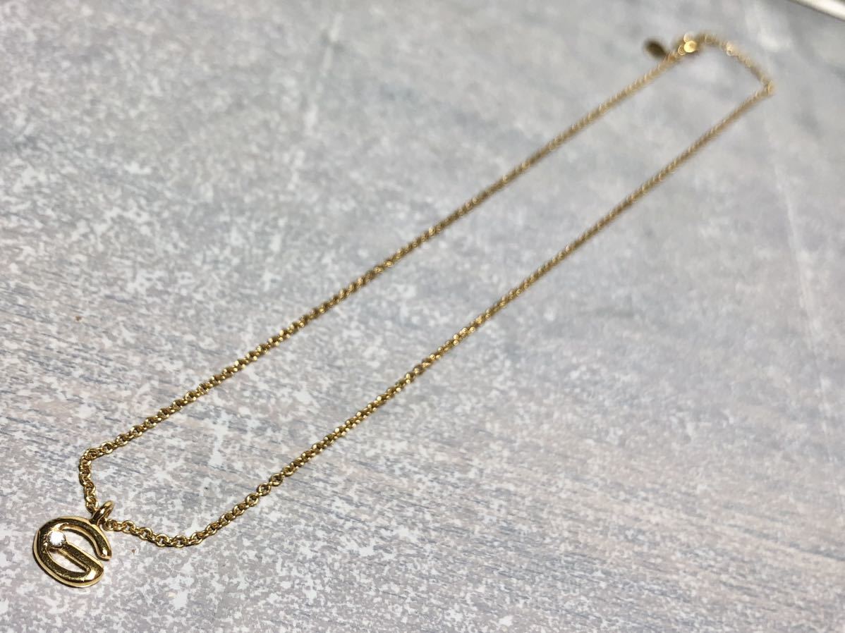  beautiful goods GIVENCHYji van si.G Logo necklace Gold 