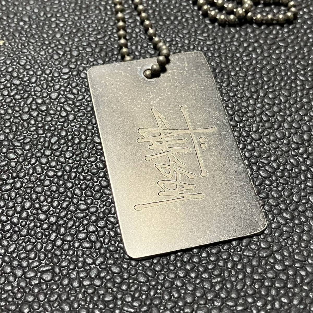 ws137】希少 STUSSY×FUTURA コラボ 両面 ドッグタグ ネックレス ws137】希少 STUSSY×FUTURA コラボ 両面 ドッグタグ ネックレス