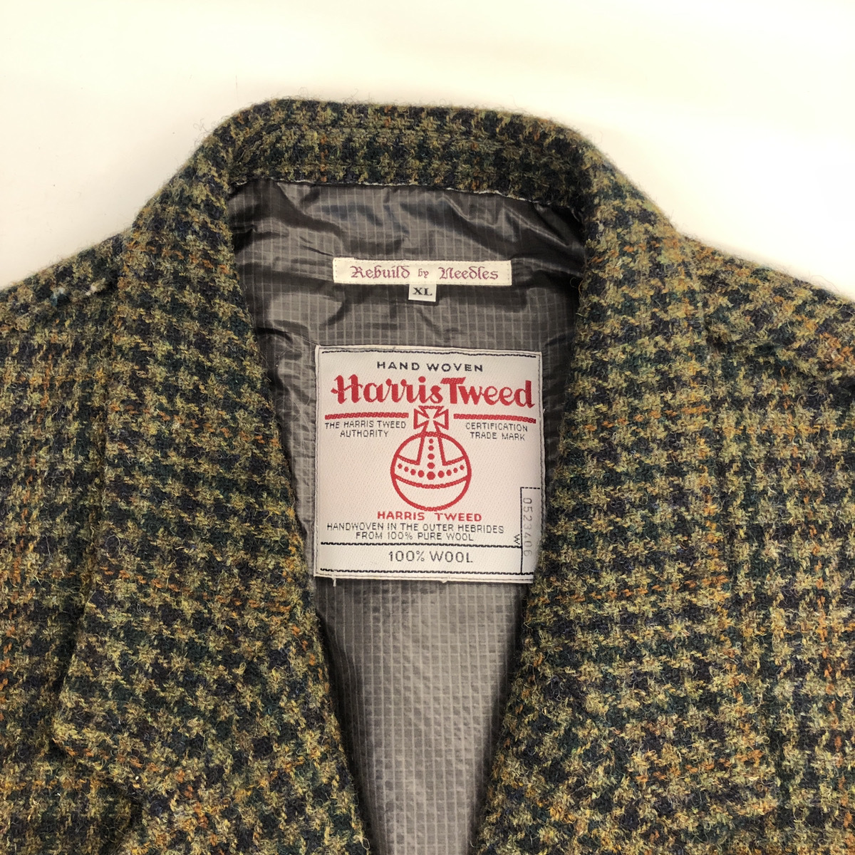 ★ REBUILD by NEEDLES リビルド バイ ニードルス Harris Tweed ハリスツイード COVERED JACKET COAT カバード ジャケット コート 緑 104