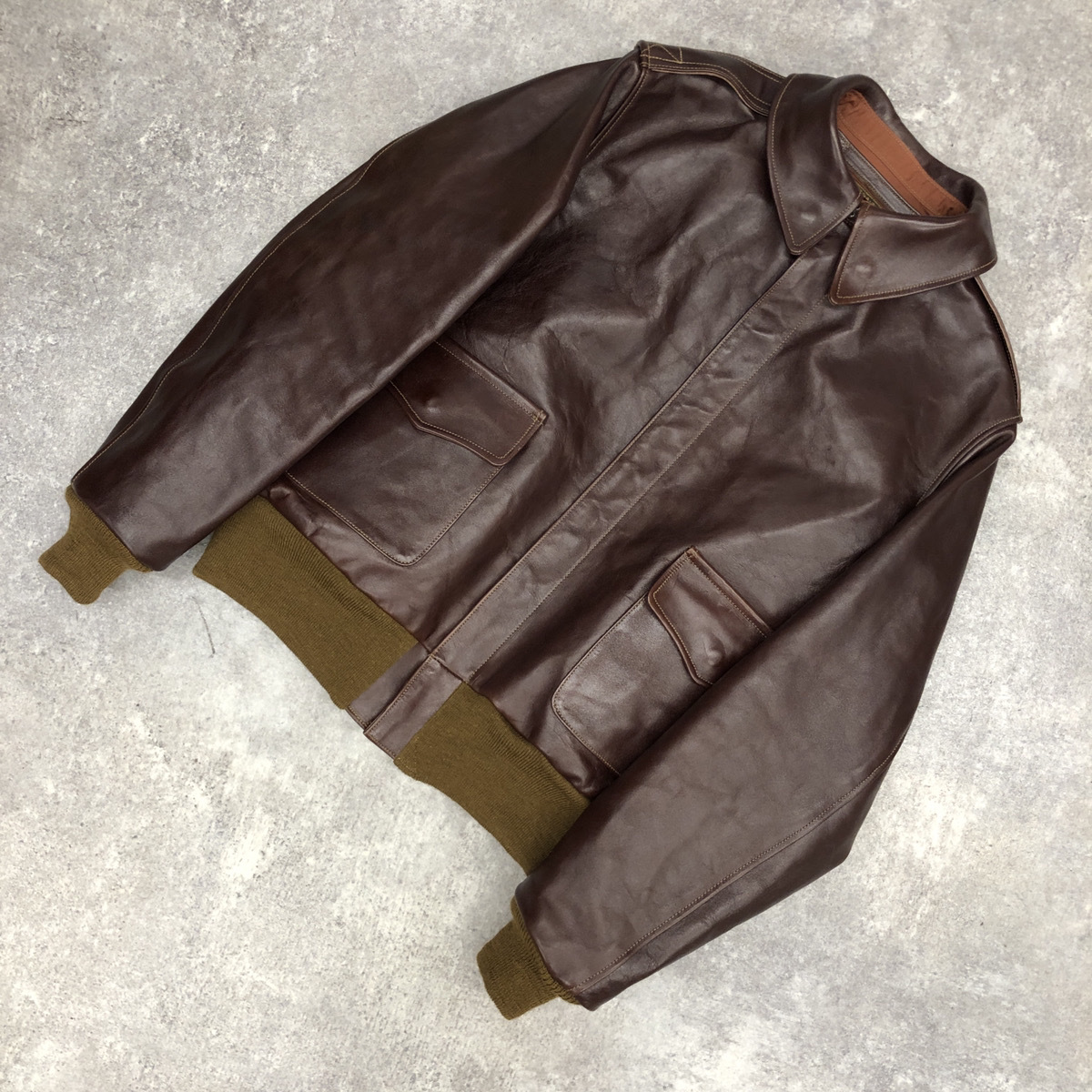 ▲BUZZ RICKSON'S バズリクソンズ Type A-2 POUGHKEEPSIE LEATHER COAT CO,INC ミリタリー フライト ジャケット レザー 馬革 30-1415 104