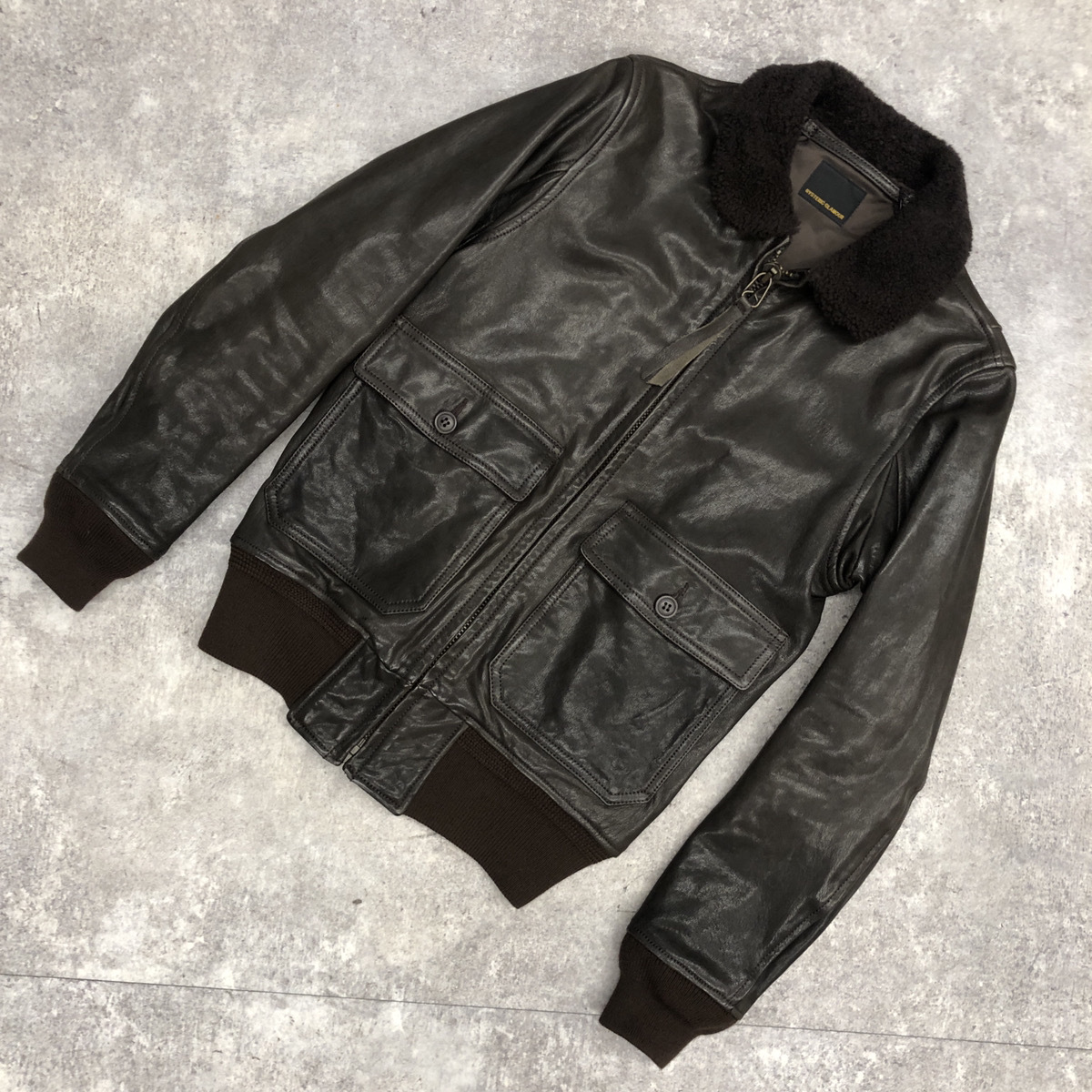 ★ HYSTERIC GLAMOUR ヒステリック グラマー Leather Jacket レザー ジャケット アウター ボア ブラウン 茶色 サイズS 0234LB01 104