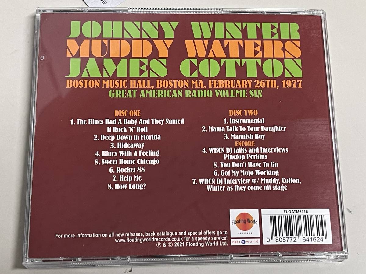 【ほぼ新品CD2枚組】boston music hall, 2/26/1977/johnny winter muddy waters/ジョニー・ウィンター/マディ・ウォーターズ【輸入国内盤】_画像8