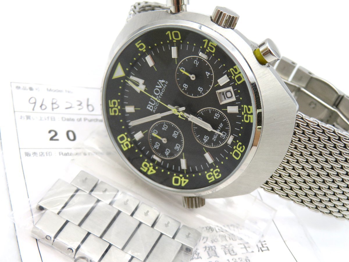 ◆1円◆稼働◆良品　ブローバ　96B236　　黒　クオーツ　メンズ　腕時計　コマ 保　I560