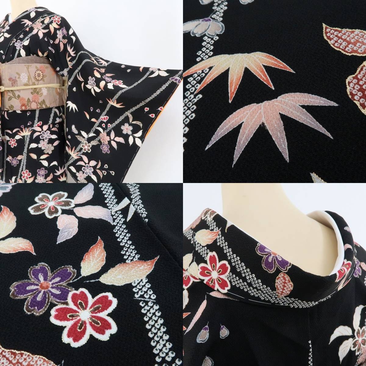 ゆめsaku2 新品 桜 着物 正絹“桜を散らして笑顔を添えるお洒落 ゆめsaku2 新品 桜 着物 正絹“桜を散らして笑顔を添えるお洒落