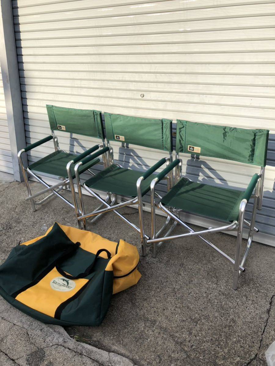 SOUTHERNPORT サウザンポート アルミディレクターチェア 折りたたみ椅子/イス/キャンプ用品/アウトドア 3点セット 専用バッグ付き_画像2