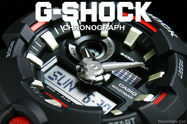 海外限定生産逆輸入モデル CASIO カシオ G-SHOCK Gショック 多彩な機能 1/100秒クロノ搭載 フルオートカレンダー新品BKRD_海外限定生産逆輸入モデル！