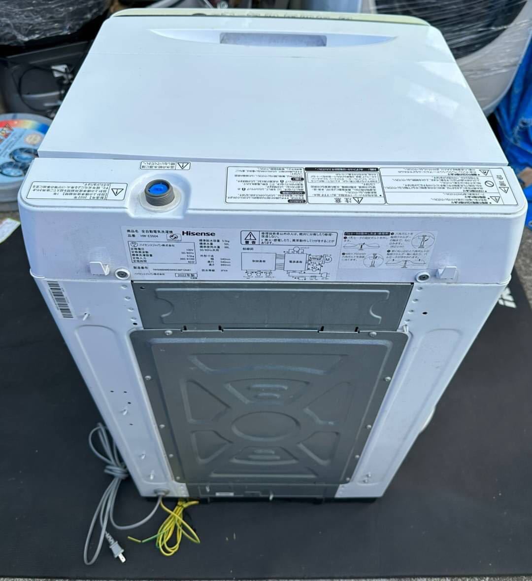 ○G8950 ハイセンス Hisense 全自動洗濯機 5.5kg HW-E5504 22年製○の画像3