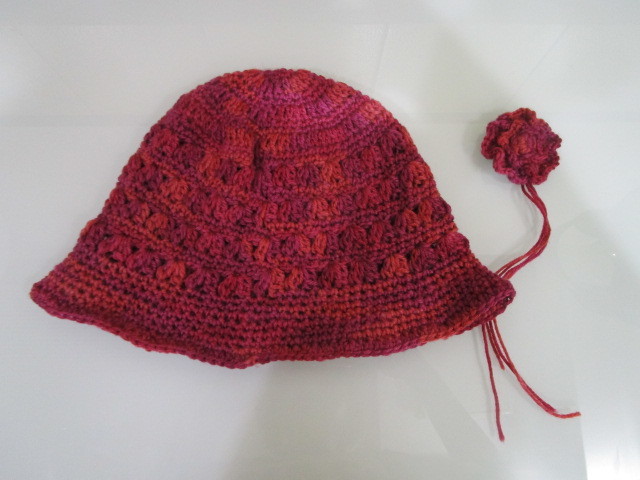  handmade hat hand made knitted cap hand-knitted bucket hat corsage autumn winter 1