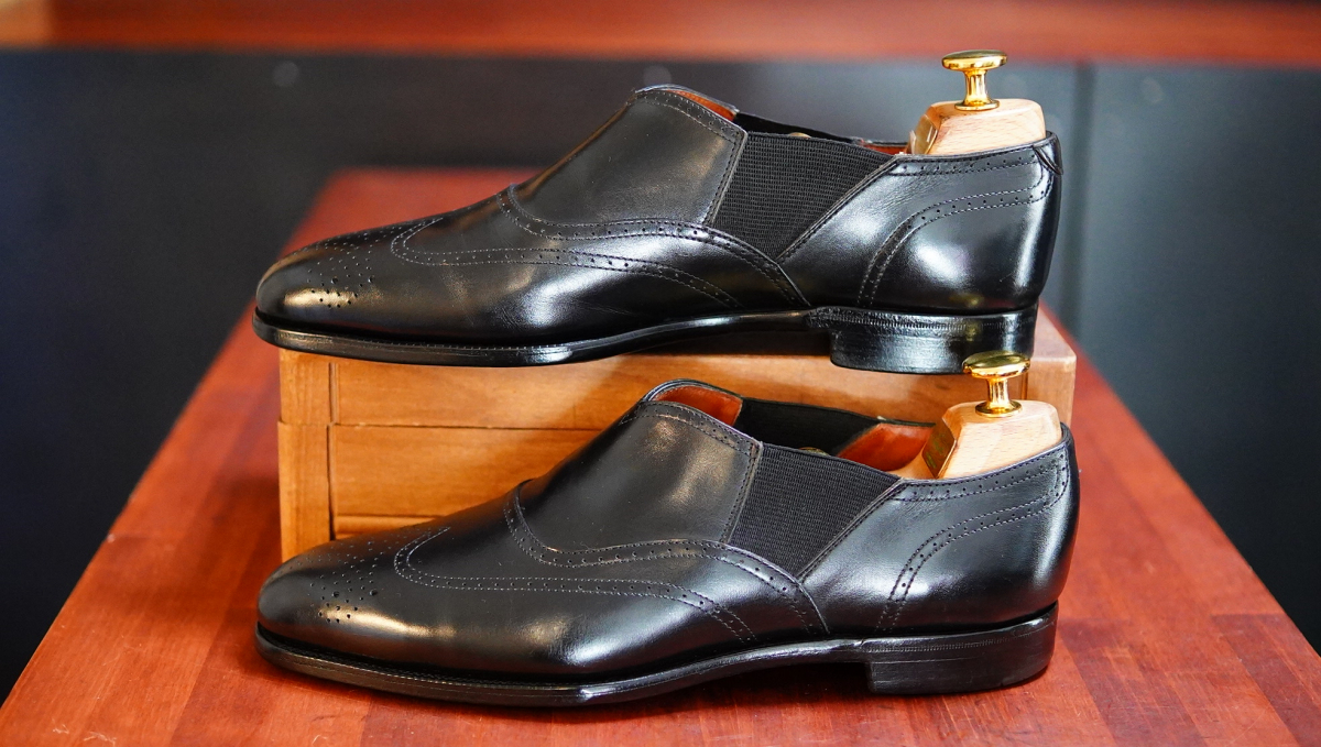 EDWARD GREEN* Edward Green *ATTLEE*a Terry *6C*24~24.5. corresponding * black * black * side ela stick * leather sole * Britain 