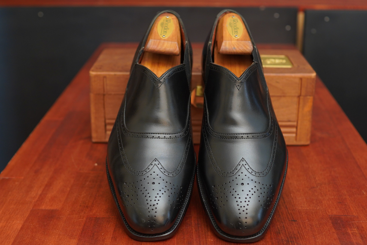 EDWARD GREEN* Edward Green *ATTLEE*a Terry *6C*24~24.5. corresponding * black * black * side ela stick * leather sole * Britain 