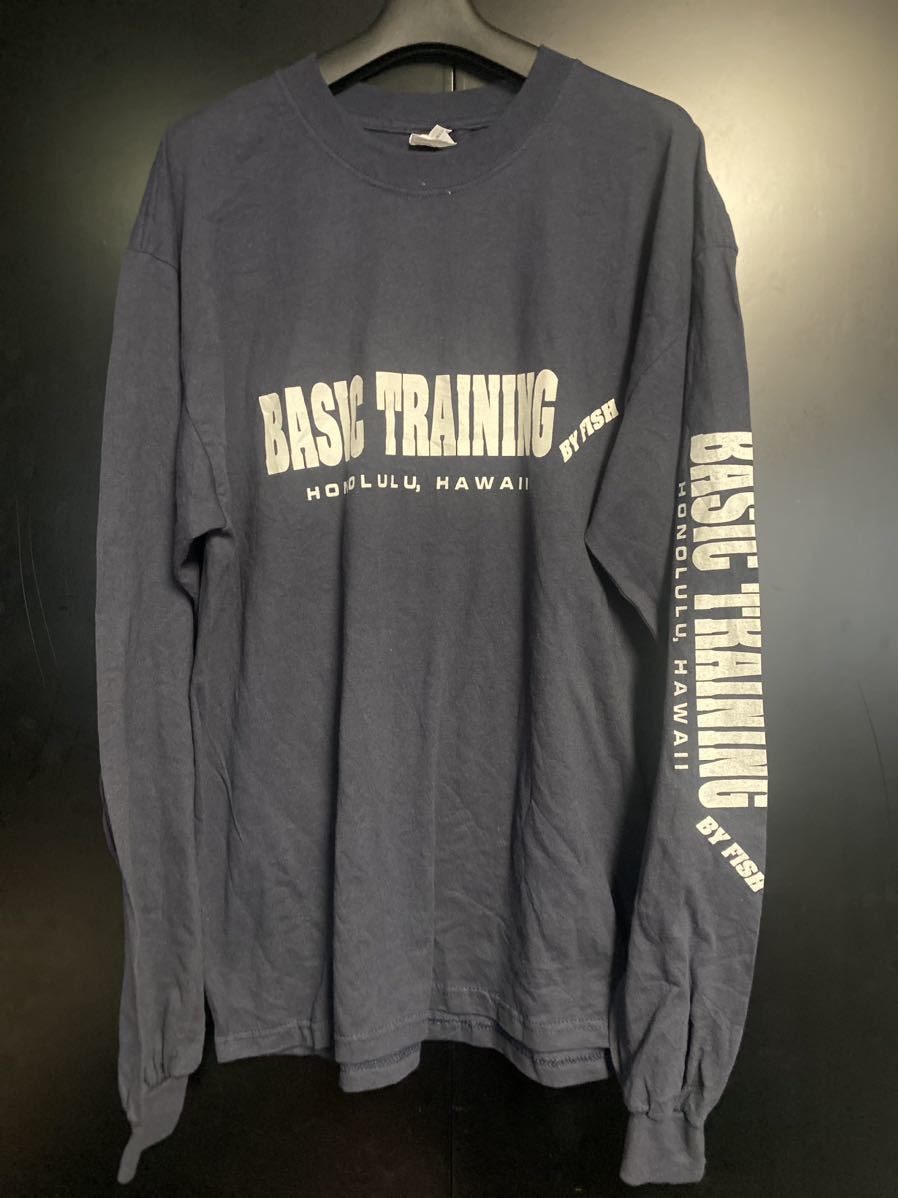 希少 BASIC TRAINING ロンTシャツ ヴィンテージ サイズXL ネイビー　企業Tシャツ　anvilタグ　