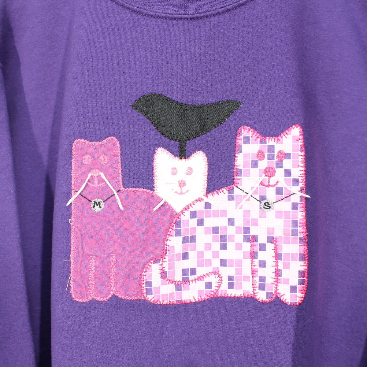 USA VINTAGE CATS HAVE A RUNNY NOSE DESIGN SWEAT  SHIRT/アメリカ古着鼻水がでている猫デザインスウェット