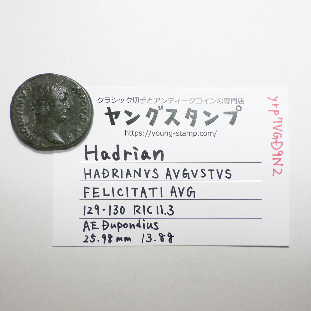 【古代ローマコイン】Hadrian（ハドリアヌス）クリーニング済 ブロンズコイン 銅貨 ドゥポンディウス(yrp7VDG9N2)_画像9