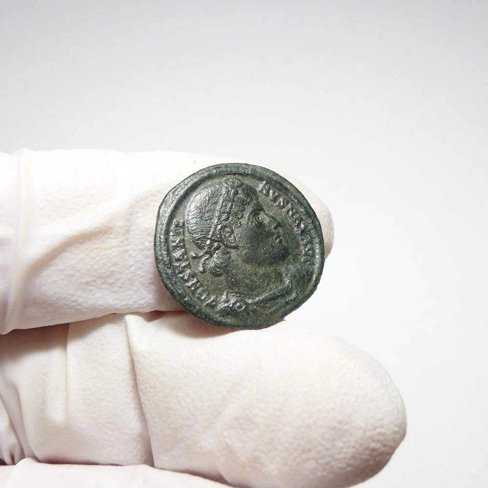 【古代ローマコイン】Constantine I（コンスタンティヌス1世）クリーニング済 ブロンズコイン 銅貨 フォリス(6m8jDgrCij)_画像4
