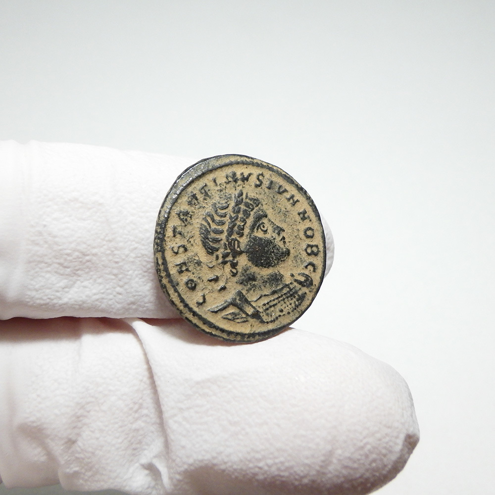 【古代ローマコイン】Constantine II（コンスタンティヌス2世）クリーニング済 ブロンズコイン 銅貨 フォリス(dBnkiK7KBb)_画像4
