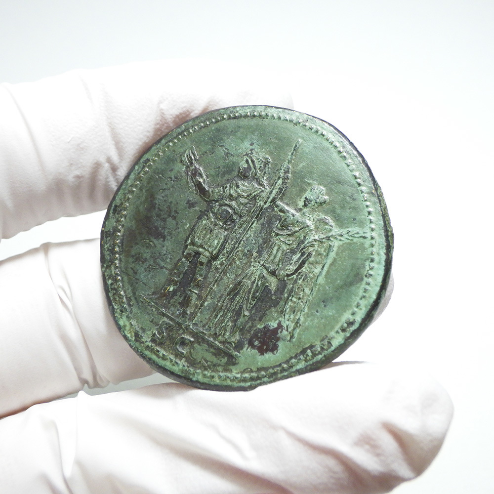 【古代ローマコイン】Domitian（ドミティアヌス）クリーニング済 ブロンズコイン 銅貨 セステルティウス(RS3tV6pJMr)_画像5