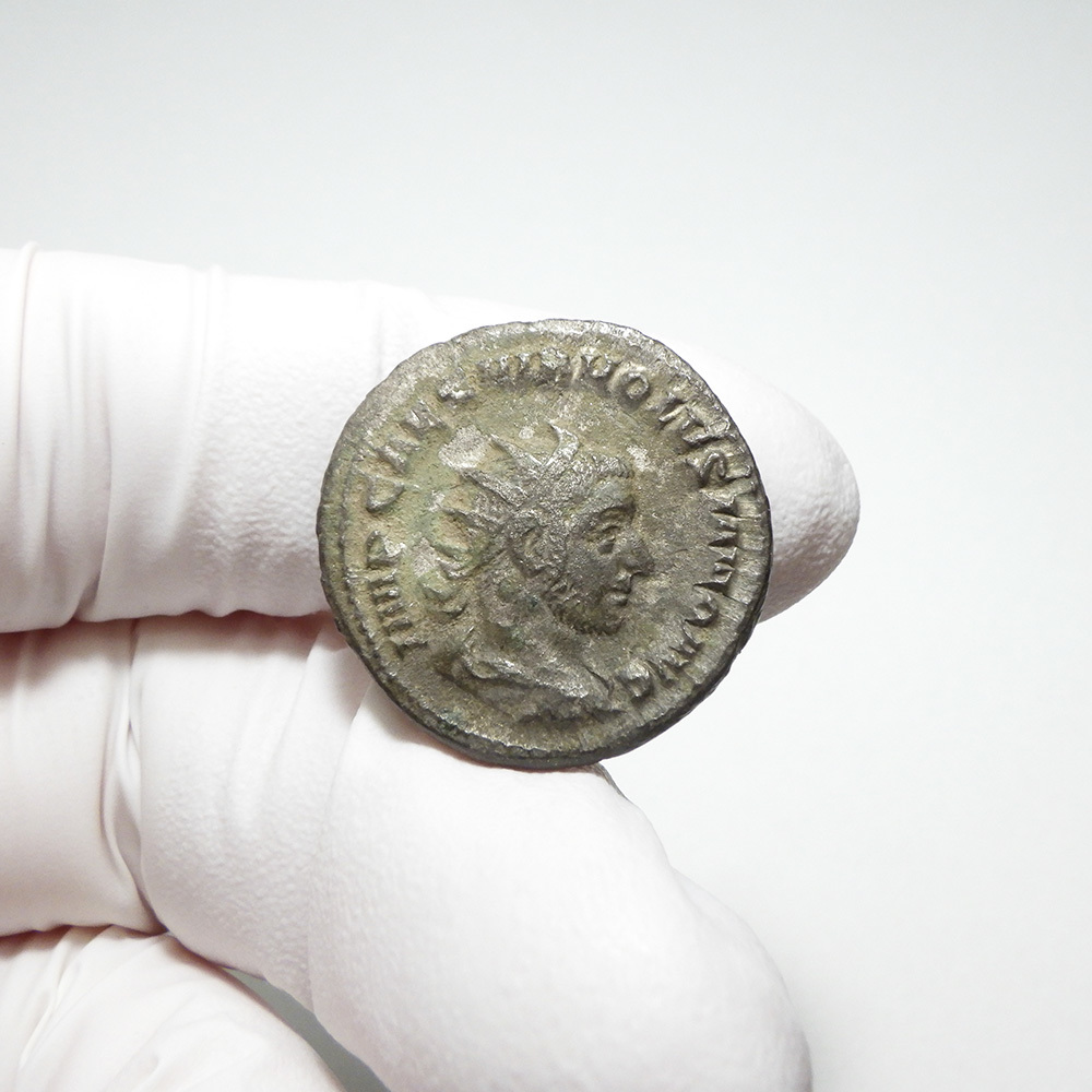 【古代ローマコイン】Volusian（ウォルシアヌス）未クリーニング シルバーコイン 銀貨 アントニニアヌス(dHN43uKXiY)_画像2