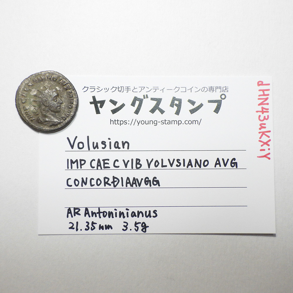 【古代ローマコイン】Volusian（ウォルシアヌス）未クリーニング シルバーコイン 銀貨 アントニニアヌス(dHN43uKXiY)_画像9
