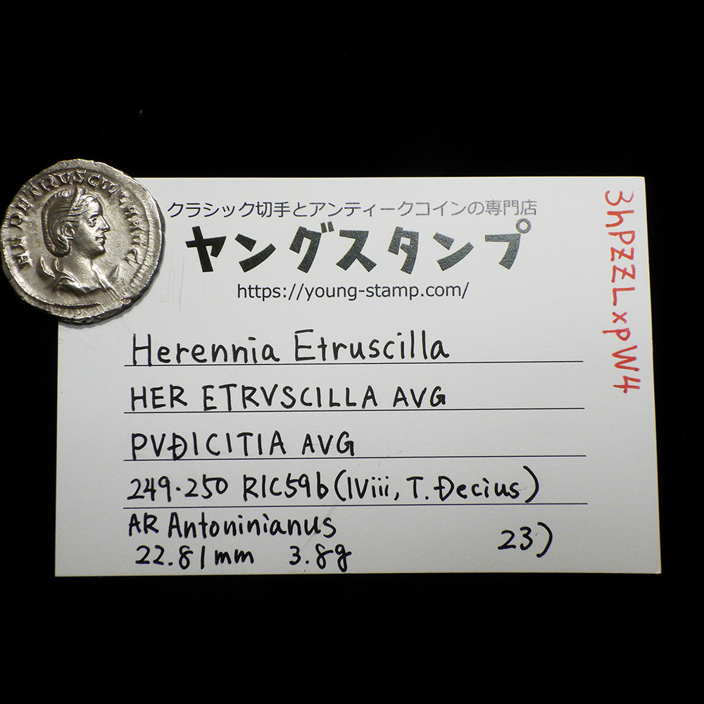 【古代ローマコイン】Herennia Etruscilla（ヘレニア エトルシラ）クリーニング済 シルバーコイン 銀貨 アントニニアヌス(3hPZZLxpW4)_画像9