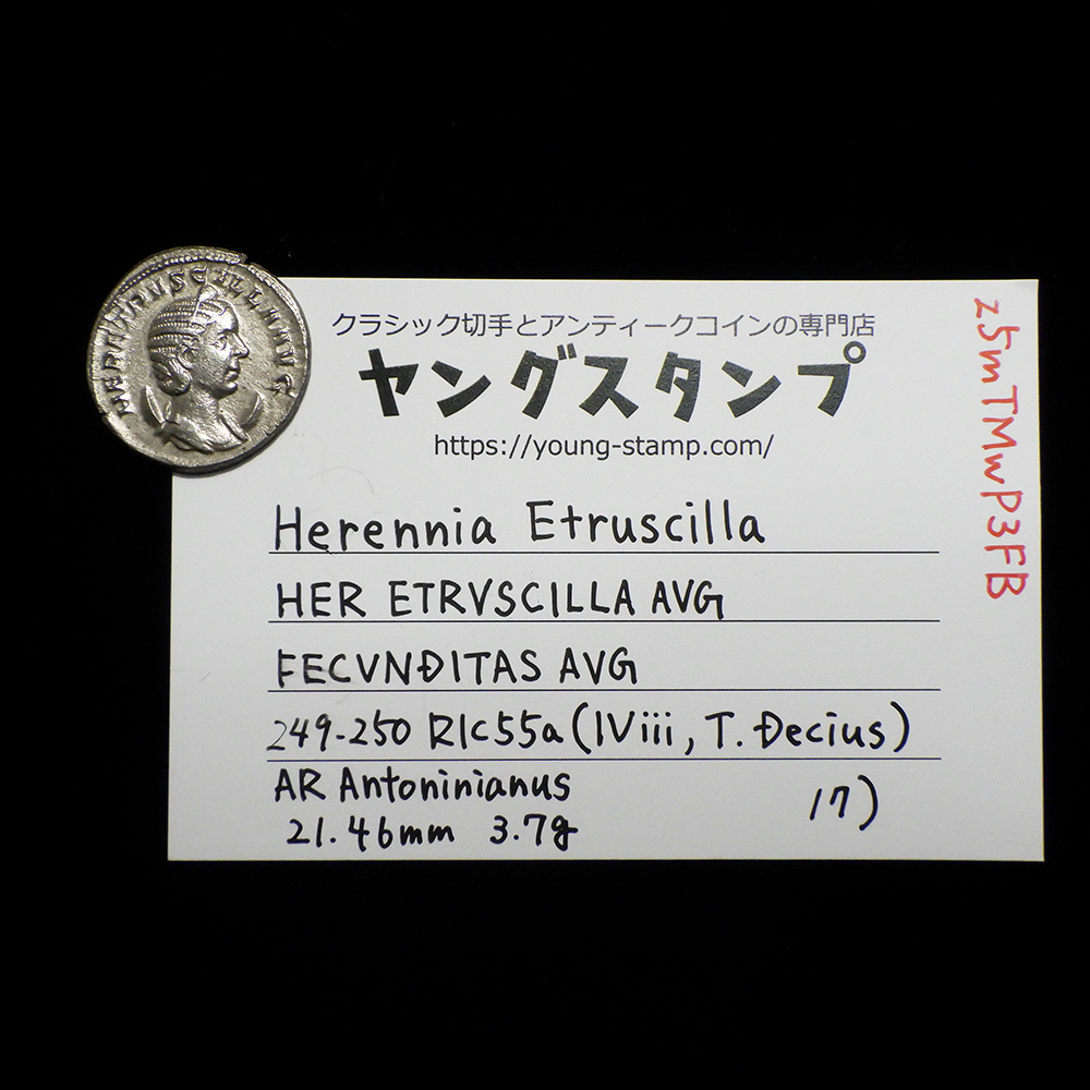 【古代ローマコイン】Herennia Etruscilla（ヘレニア エトルシラ）クリーニング済 シルバーコイン 銀貨 アントニニアヌス(z5mTMwP3FB)_画像9