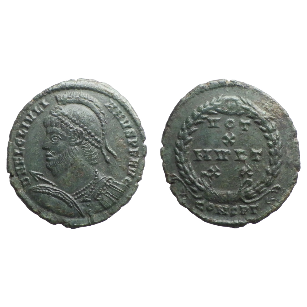 【古代ローマコイン】Julian II（ユリアヌス2世）クリーニング済 ブロンズコイン 銅貨 フォリス(Q24_RwHQKK)_画像1