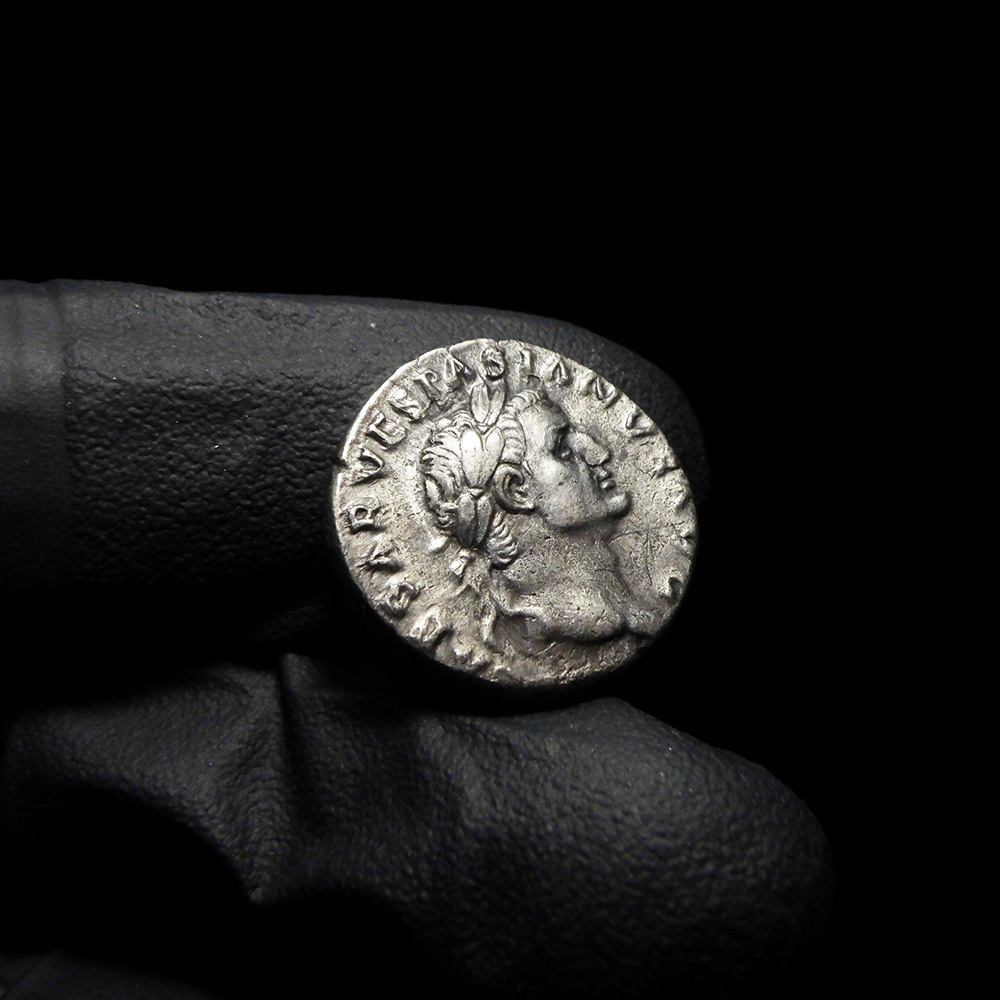 【古代ローマコイン】Vespasian（ウェスパシアヌス）クリーニング済 シルバーコイン 銀貨 デナリウス(7dgcyuNDfX)_画像4