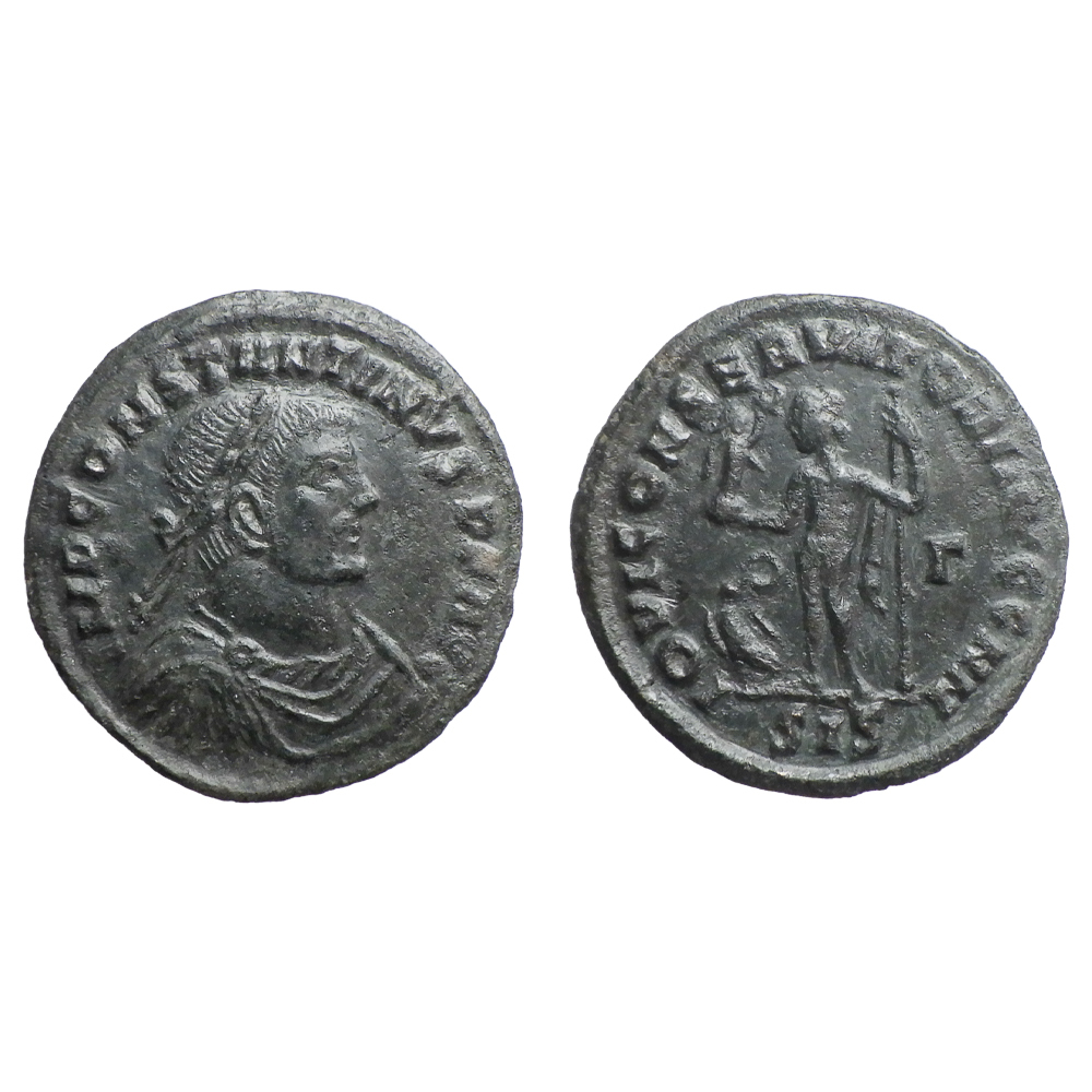 【古代ローマコイン】Constantine I（コンスタンティヌス1世）クリーニング済 ブロンズコイン 銅貨 フォリス(J_WQSZX7dY)_画像1