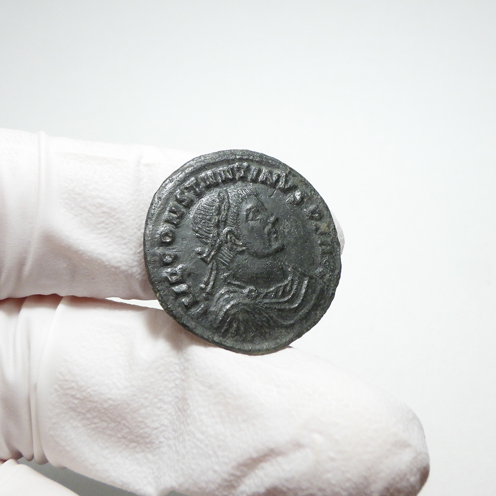 【古代ローマコイン】Constantine I（コンスタンティヌス1世）クリーニング済 ブロンズコイン 銅貨 フォリス(J_WQSZX7dY)_画像4