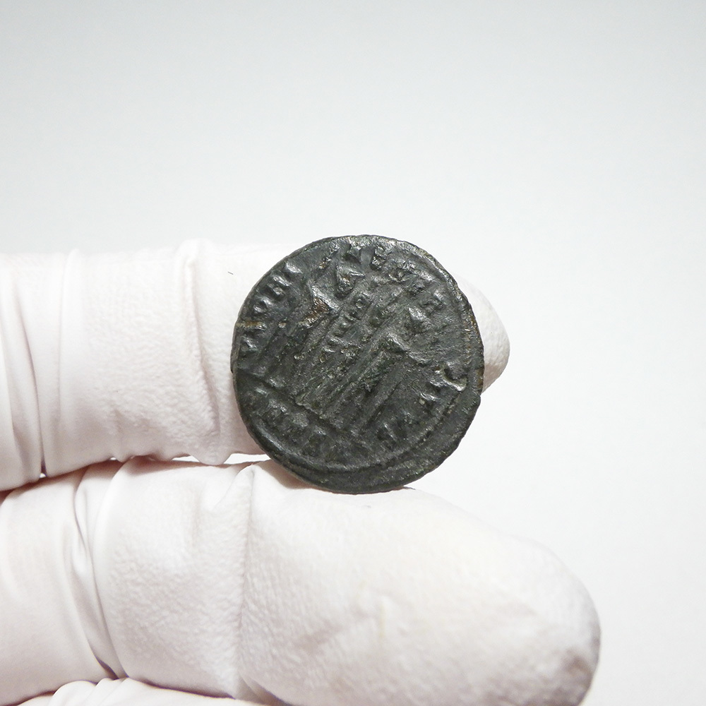 【古代ローマコイン】Constans（コンスタンス1世）クリーニング済 ブロンズコイン 銅貨 フォリス(wtmbsBxXdk)_画像6