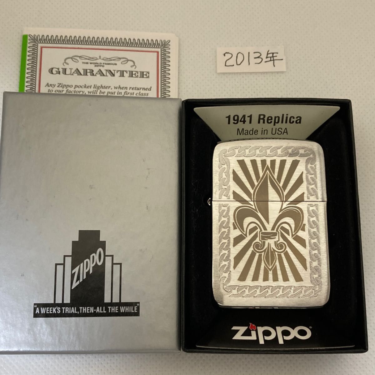 ZIPPO  1941レプリカ　#28325 FLEUR DE LIS  未使用　極美品　箱付き　2013年製