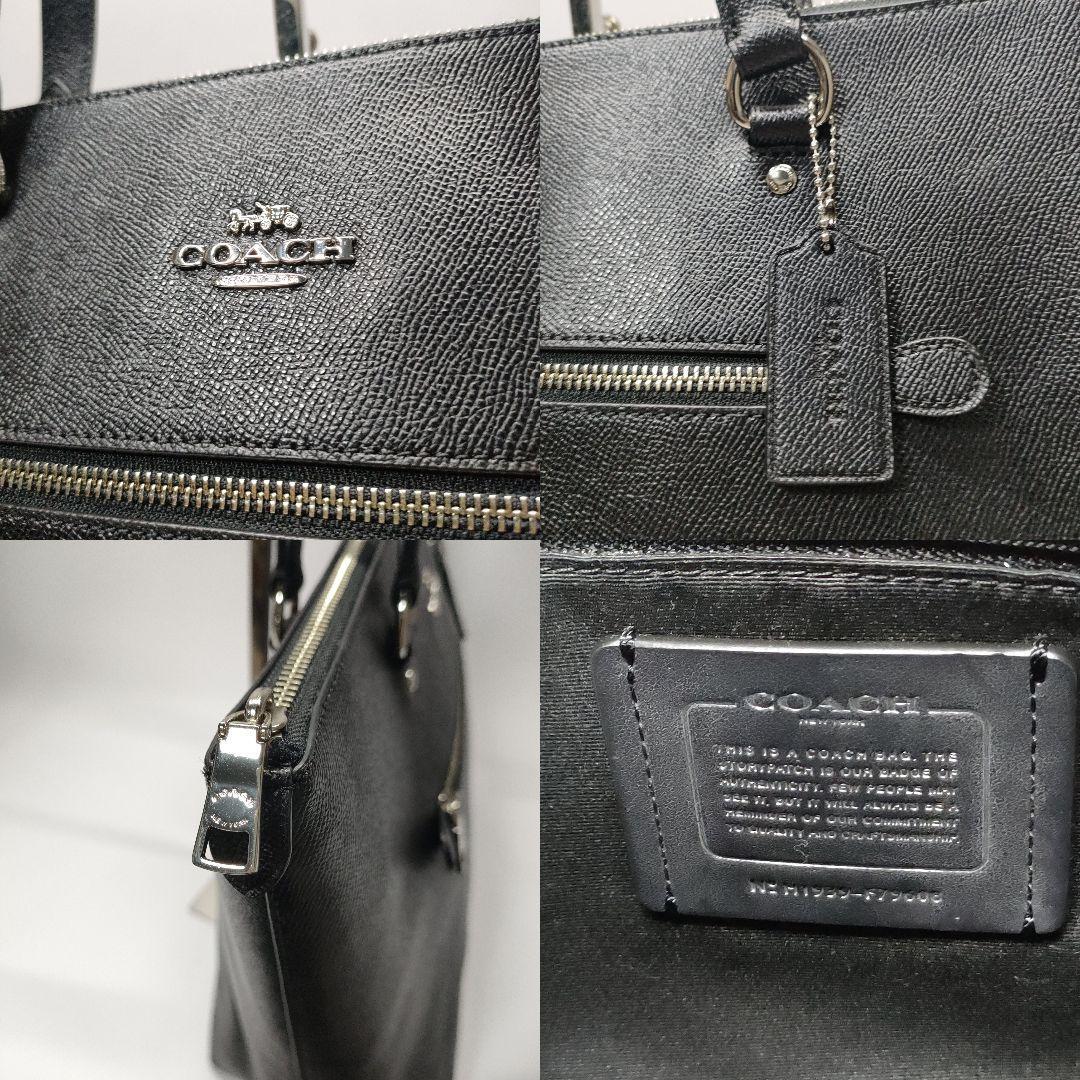 1円【極美品】COACH コーチ トートバッグ ビジネストート ハンドバッグ A4収納 革 サフィアーノレザー ブラック 黒 メンズ ユニセックス_画像8