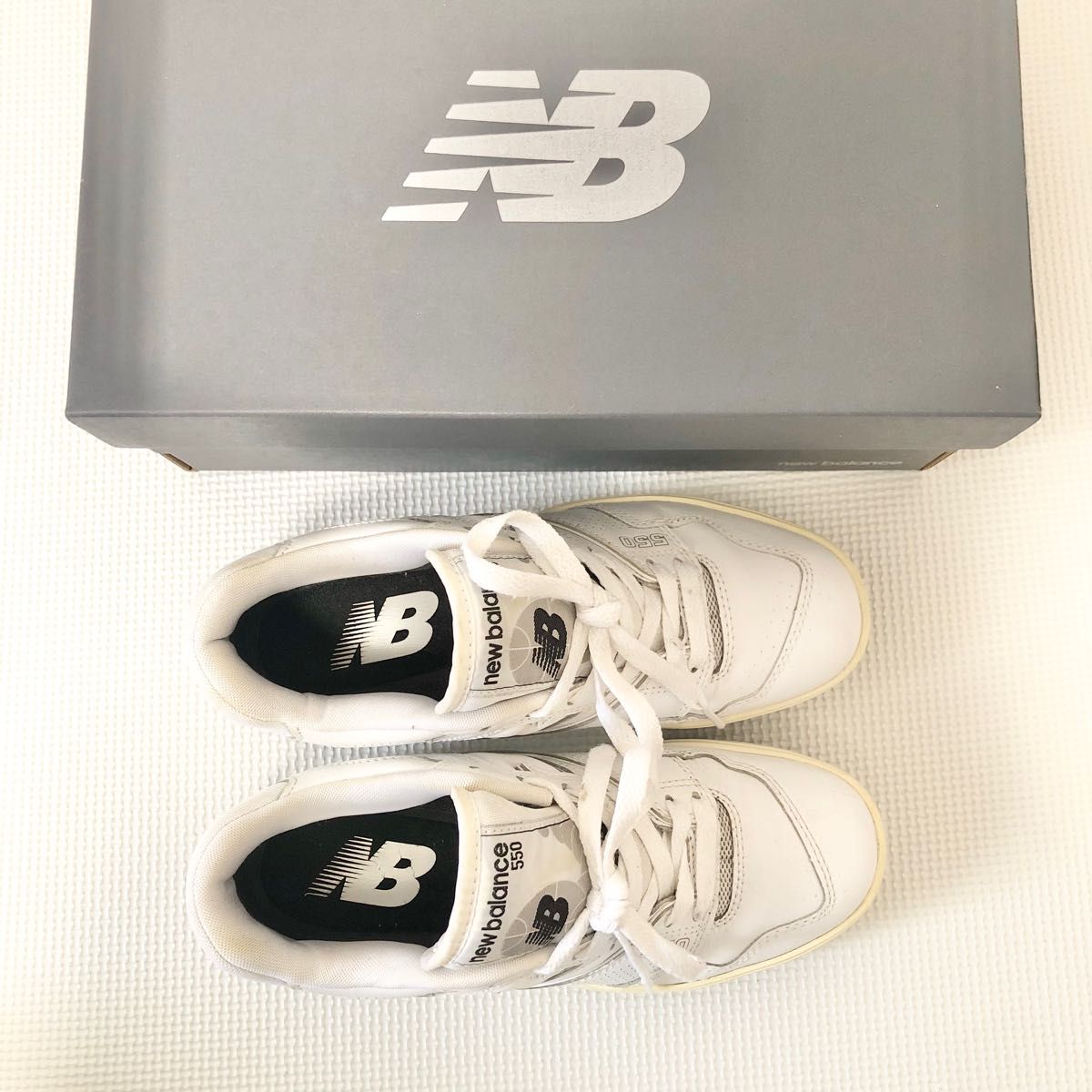 人気　NEW BALANCE ニューバランス　BB550 PB1 23cm ホワイト　スニーカー　バスケットボール　インスタ掲載