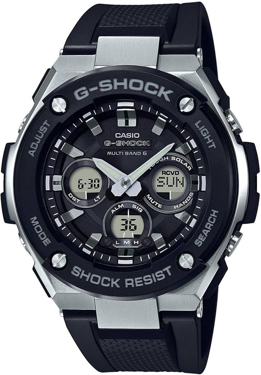 送料無料★国内正規品★新品・未使用★CASIO G-SHOCK G-STEEL 電波ソーラー GST-W300-1AJF　樹脂ベルト★定価￥38,500