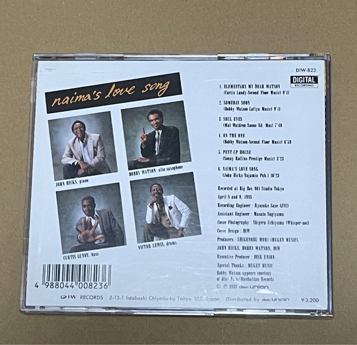 送料込 John Hicks Quartet featuring Bobby Watson - Naima's Love Song 国内盤CD / DIW823_画像3