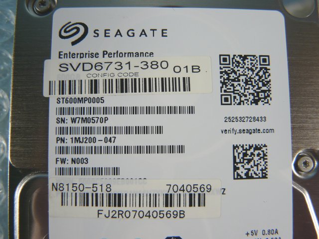 1OTY // NEC N8150-518 600GB 2.5インチ SAS HDD 15K(15000)rpm 12Gb 15mm厚 / ST600MP0005 // NEC Express5800/R120g-1E 取外 //在庫3_画像3