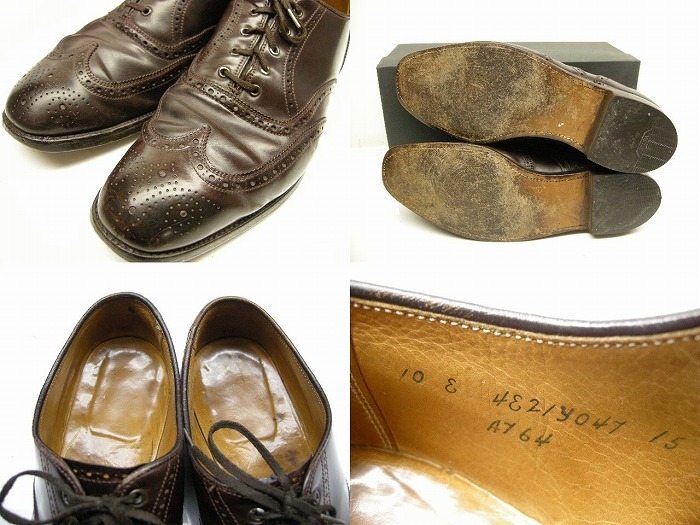 サイズ10E (28-28.5cm)■Aldenオールデンx BROOKS■USED■シェルコードバン ウイングチップシューズ#A764/ビジネスシューズ/メンズ/ブーツ_画像4