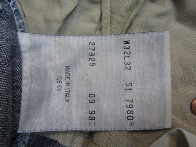 Levis リーバイス Lot51 バックシンチ デニムパンツ ITALY製 W32_画像4