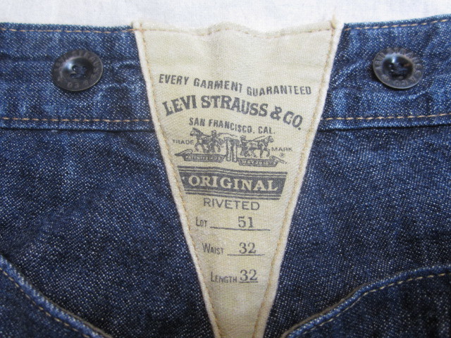 Levis リーバイス Lot51 バックシンチ デニムパンツ ITALY製 W32_画像6