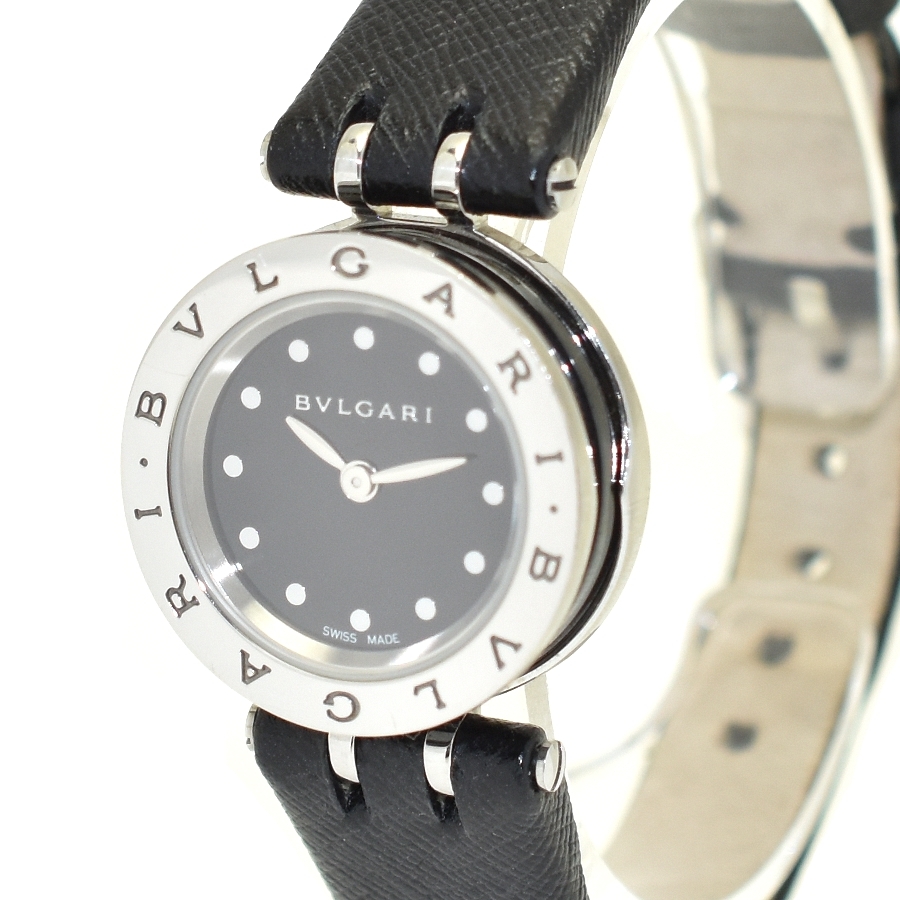 ブルガリ 腕時計 ビーゼロワン B-zero1 BZ23SC レディース SS×レザー ブラック文字盤 BVLGARI