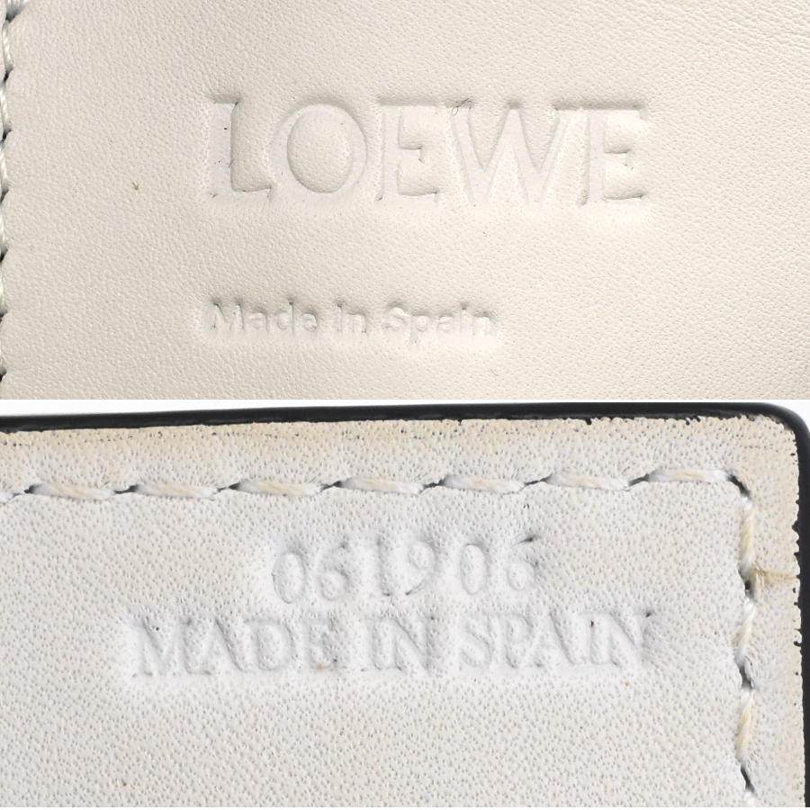 1点限定 ロエベ ラゾバケット ショルダーバッグ 329.56.Z21 レザー ホワイト ブラウン LOEWE LAZO BUCKET_画像8