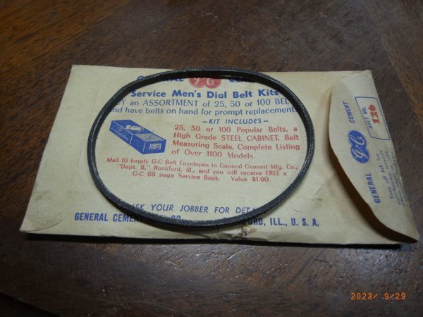 ★送料84円～★米GENERAL CEMENT Radio Dial Belt ラジオ ダイヤル ベルト No.126 ★RCA Coronado他用★ １個_画像2