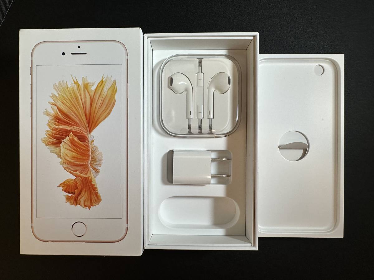 Apple iPhone 6s 64GB ローズゴールド SIMフリー 中古 箱/USB電源アダプタ/EarPods有り_画像3