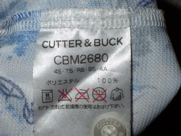 z2239CUTTER＆BUCK★カッター＆バック★ロゴ刺繍★総柄ポロシャツ★サイズM★激安★レア★送料格安_画像5