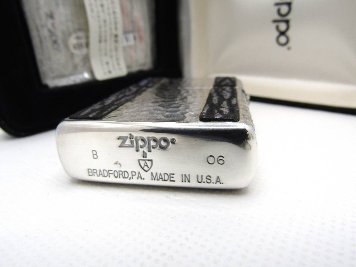 アーマー Armor ５面 ハンマー 革貼り シルバー10ミクロン zippo ジッポ 2006年 未使用 _画像8