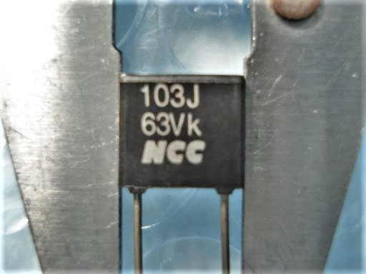 BT0006　松尾電機　ＮＣＣ　553型？　フィルムコンデンサ　0.01μF±5%　63V　未使用品ですが長期保存品　２個セット_画像3