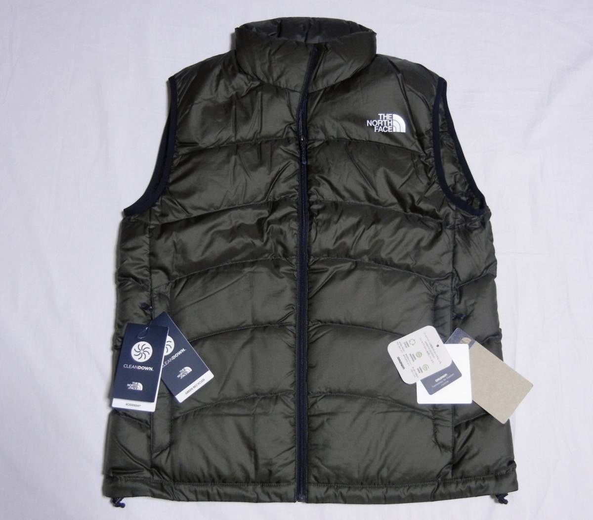  new goods ^ North Face a navy blue kaga down vest M size new taupe 