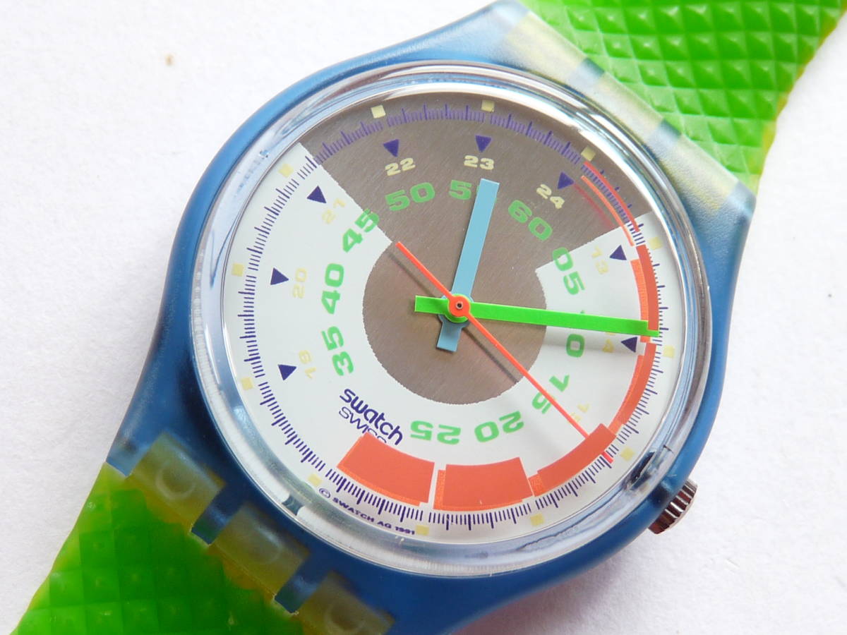 未使用電池交換済 スウォッチ レギュラーモデル Swatch 1992年 シュネール SCHNELL 品番GN117の画像2